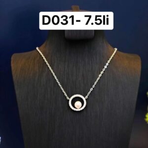 Dây chuyền Bạc Mặt Tròn Ngọc Bánh Bao 7.5li -D031