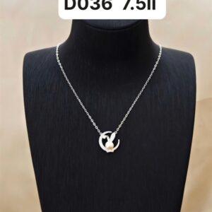 Dây chuyền bạc mặt thỏ ngọc bánh bao 7.5li - D036