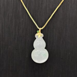 Mặt ngọc hồ lô tròn x vàng 18k