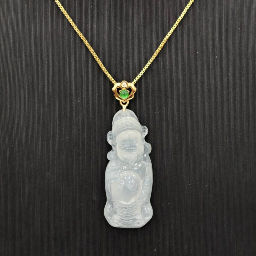 Mặt ngọc ông thần tài vàng 18k