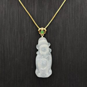 Mặt ngọc ông thần tài vàng 18k