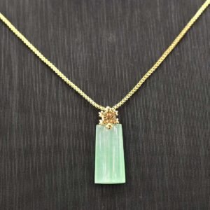Mặt ngọc phỉ thuý mệnh bài xanh vàng 18k