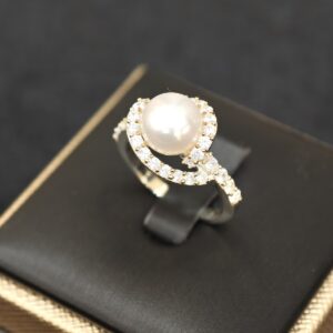 Nhẫn lượn 2 vòng đính đá - L1 8Li - N041