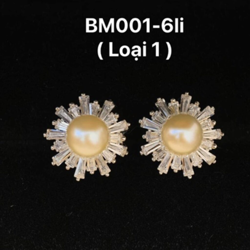 Bông Tai Ngọc Trai Nước Mặn 6 Li - Loại 1 BM001