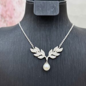 Dây chuyền lá ngọc giọt 8 li - D085