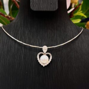 Kiềng trái tim ngọc bánh men 8 li - D125