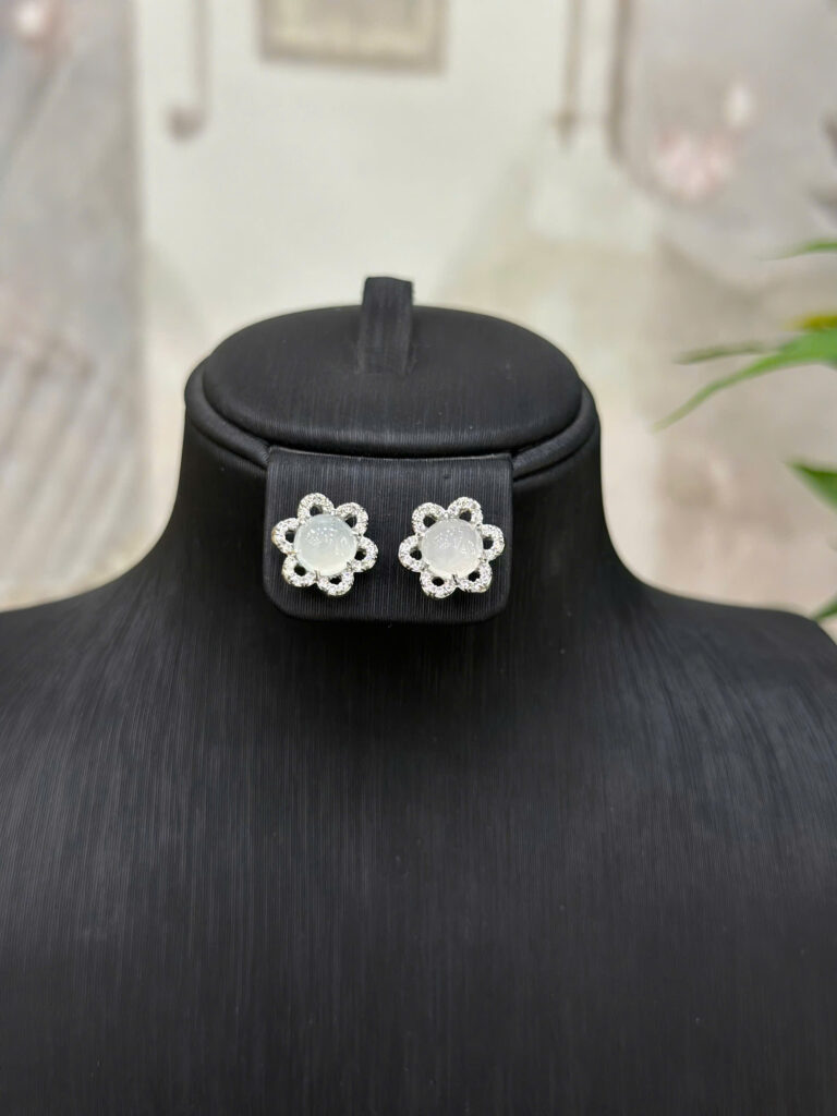 bông tai phỉ thuý thiết kế- BPT02