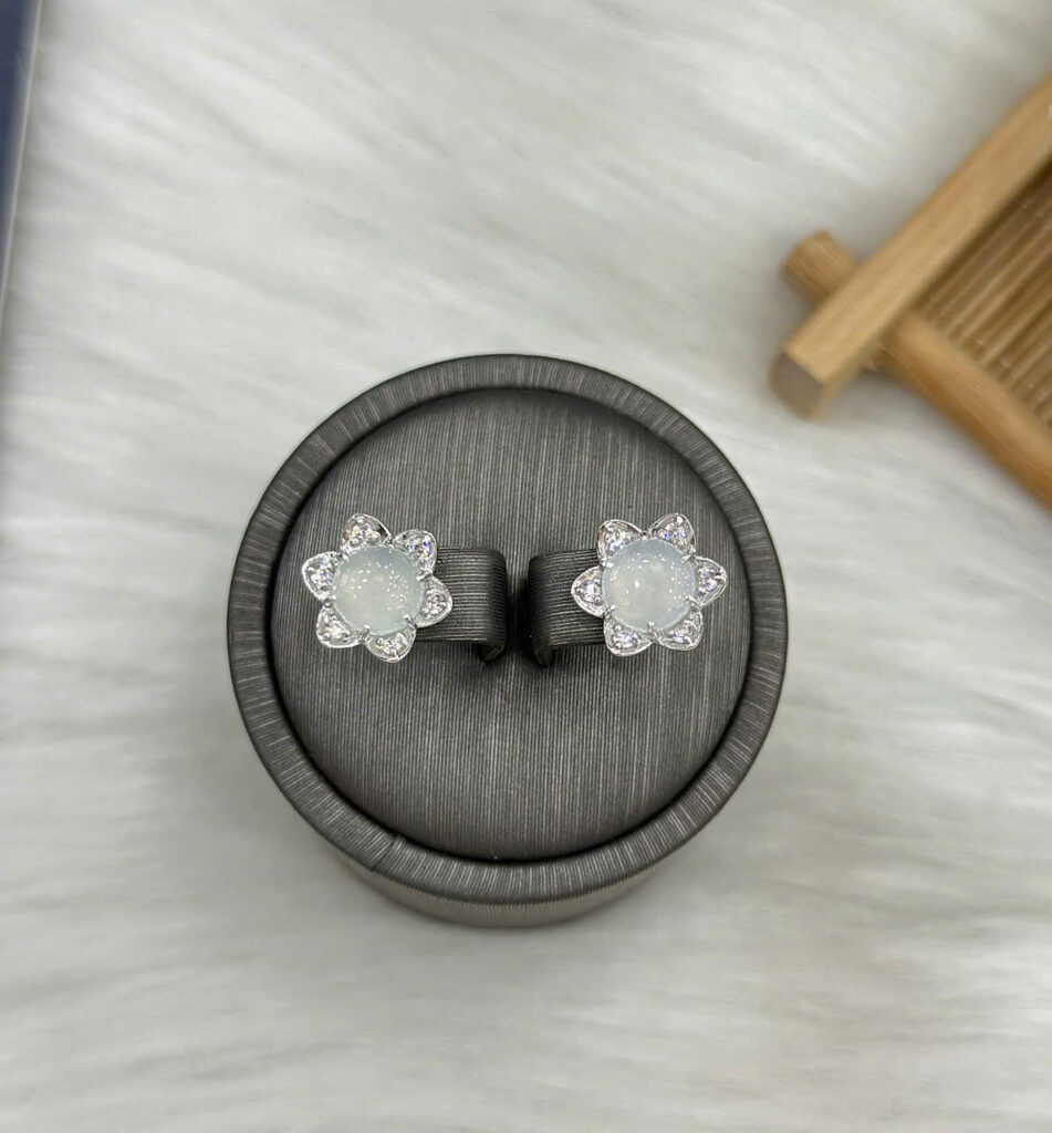 Bông tai phỉ thuý thiết kế - BPT04