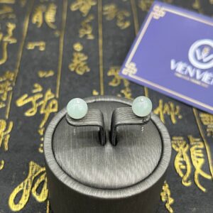Bông tai ngọc phỉ thuý xanh táo - BP012