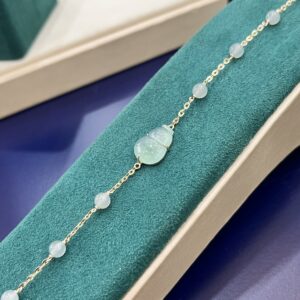 Lắc phỉ thuý đai cách bạch ngọc hồ lô chủ - LP011