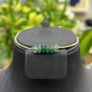 Lắc phỉ thuý ngũ lu đai vàng - LP013