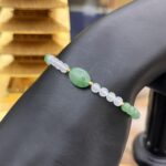 Lắc tay phỉ thuý xanh táo bi&khoá vàng 610 - LP046
