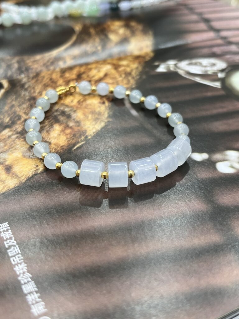 Lắc tay phỉ thuý bạch ngọc ngũ lu 610 - LP049