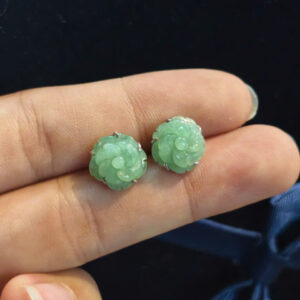 Bông tai hoa hồng ngọc phỉ thuý type A-BP023