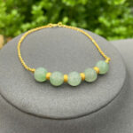 Lắc tay ngọc vàng 610 ngọc phỉ thuý ngũ lu-LP054