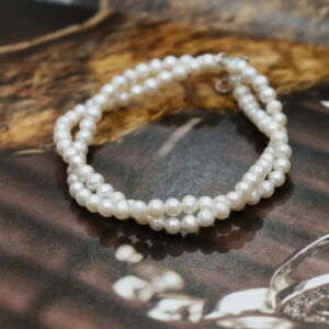 L102 - Lắc ngọc trai hai sợi xoắn