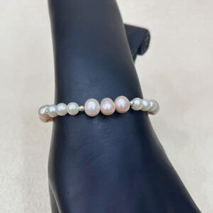 L063 - Lắc ngọc tay 3 viên tròn 3 trứng + bi bạc