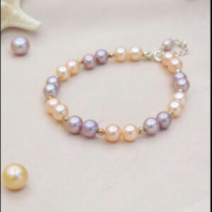 L071- Lắc ngọc trai Chiết Giang song sắc tím