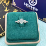 Nhẫn bạc ngọc phỉ thuý đồng tiền-NP087