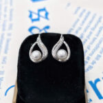 Bông tai ngọc trai giọt nước _ bánh men 6 li-BN177