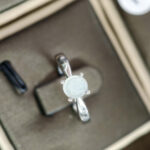 Nhẫn bạc ngọc phỉ thuý type A tứ trụ-NP086