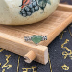 Nhẫn bạc ngọc phỉ thuý đai trái tim-NP72