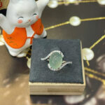 Nhẫn bạc ngọc phỉ thuý trứng cút-NP076