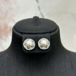 Bông tai tinh tú trân châu - ngọc bánh men 7 li-BN173