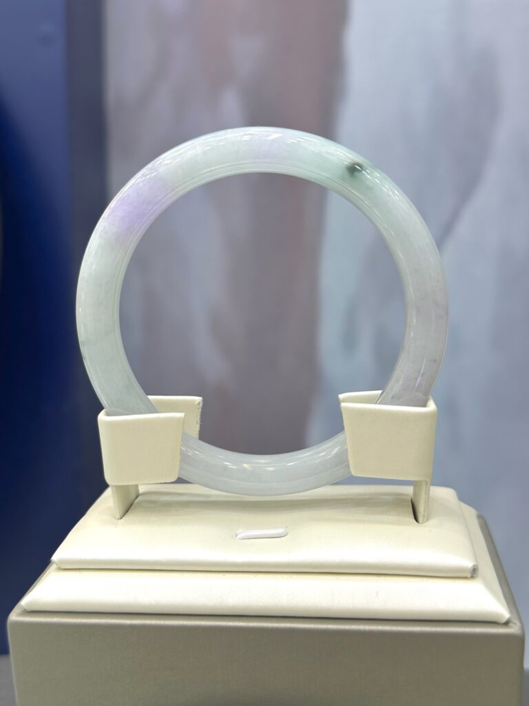 Vòng tay ngọc phỉ thuý xuân đới tài (nếp mịn)-VP022-chột: 8.1mm Ni:54-55