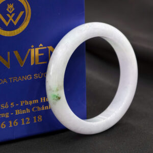 Vòng tay ngọc phỉ thuý type A , có điểm hoàng phỉ-VP024-Ni: 53.54, chột 11.9mm