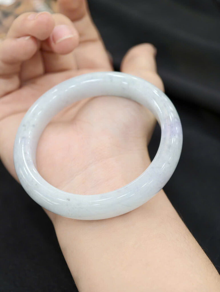 Vòng tay ngọc phỉ thuý lục tím nhạt-VP023-ni 56.57.58, chột 11