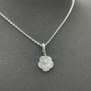 Dây chuyền phỉ thuý hoa mai S925