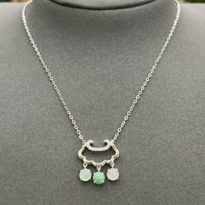 Dây chuyền phỉ thuý Như ý cho em bé x S925