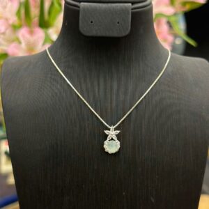 Dây chuyền phỉ thuý mặt ngôi sao phối bạc