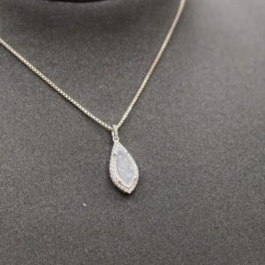 Dây chuyền phỉ thuý mắt ngựa bạch ngọc độ trong cao x S925