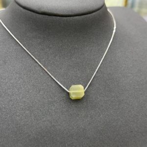 Dây chuyền phỉ thuý viên gạch thấu ngọc xS925