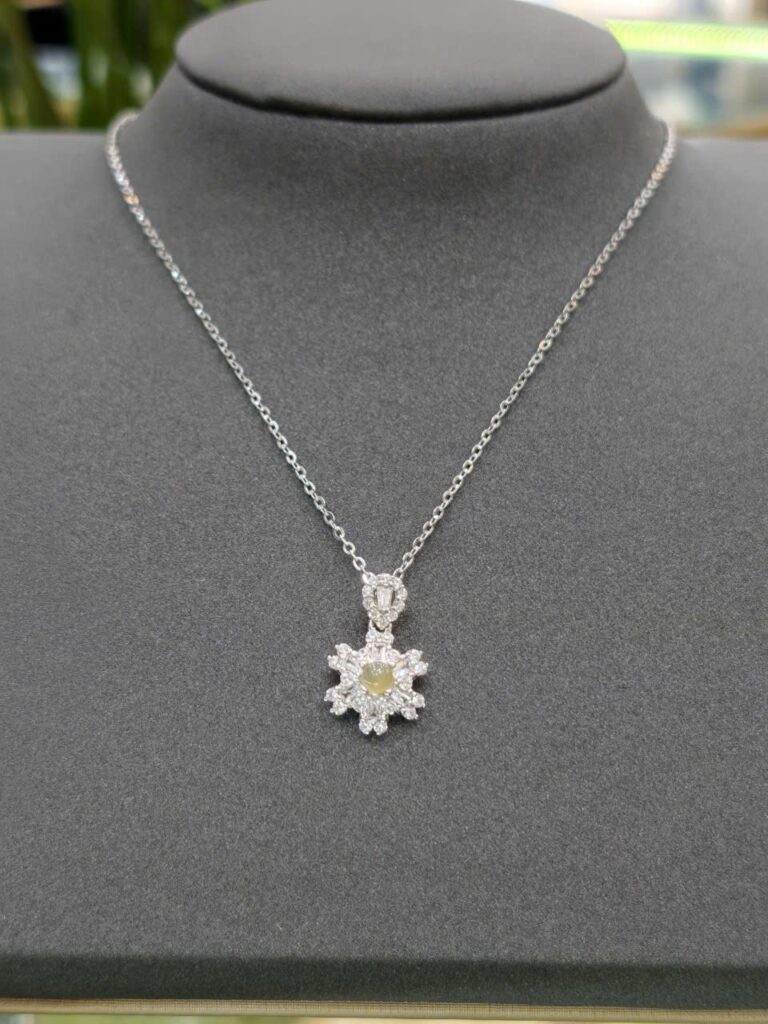 Dây chuyền phỉ thuý hoàng phỉ x S925