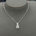 Dây chuyền phỉ thuý nền xanh nhạt x S925