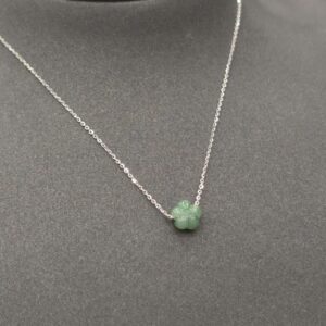 Dây chuyền xuyên tâm phỉ thuý hoa mai xanh lam