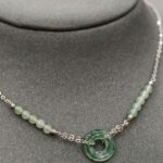 Dây chuyền phỉ thuý đồng điếu phối ngũ trân châu