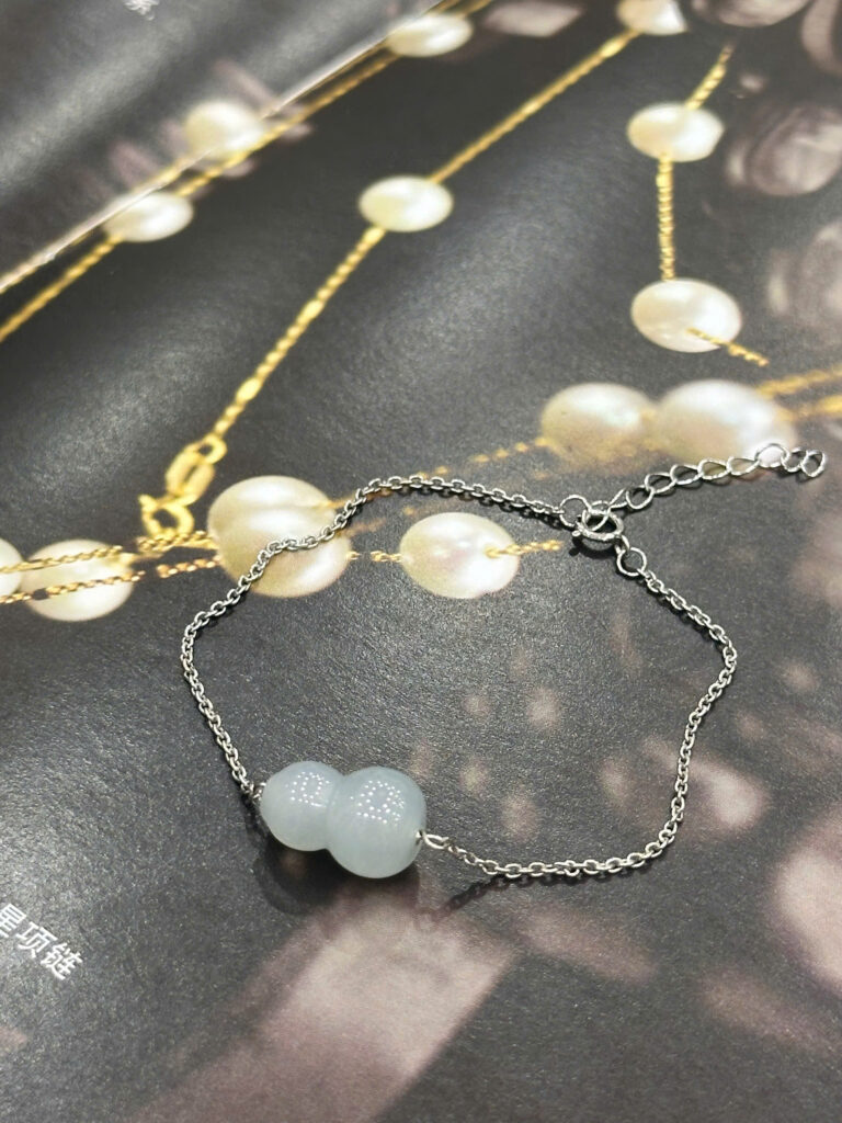 Lắc tay ngọc phỉ thuý hồ lô bạch ngọc LP161