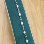 Lắc tay ngọc trai mắt xích hạt gạo-L090