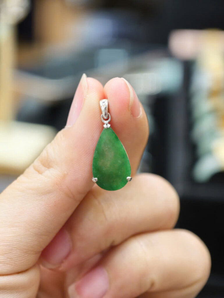 Mặt ngọc giọt nước xanh cây-MP090