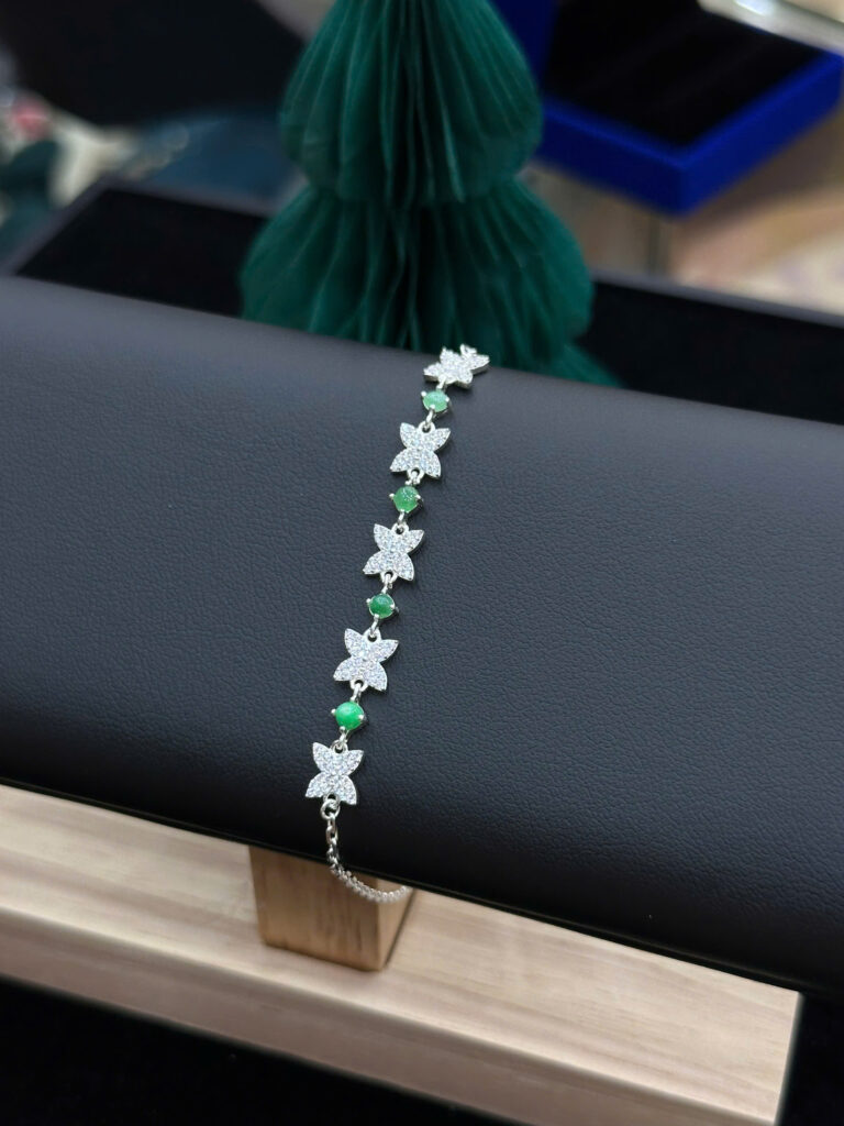 Lắc tay ngọc phỉ thuý lan hồ điệp-LP114