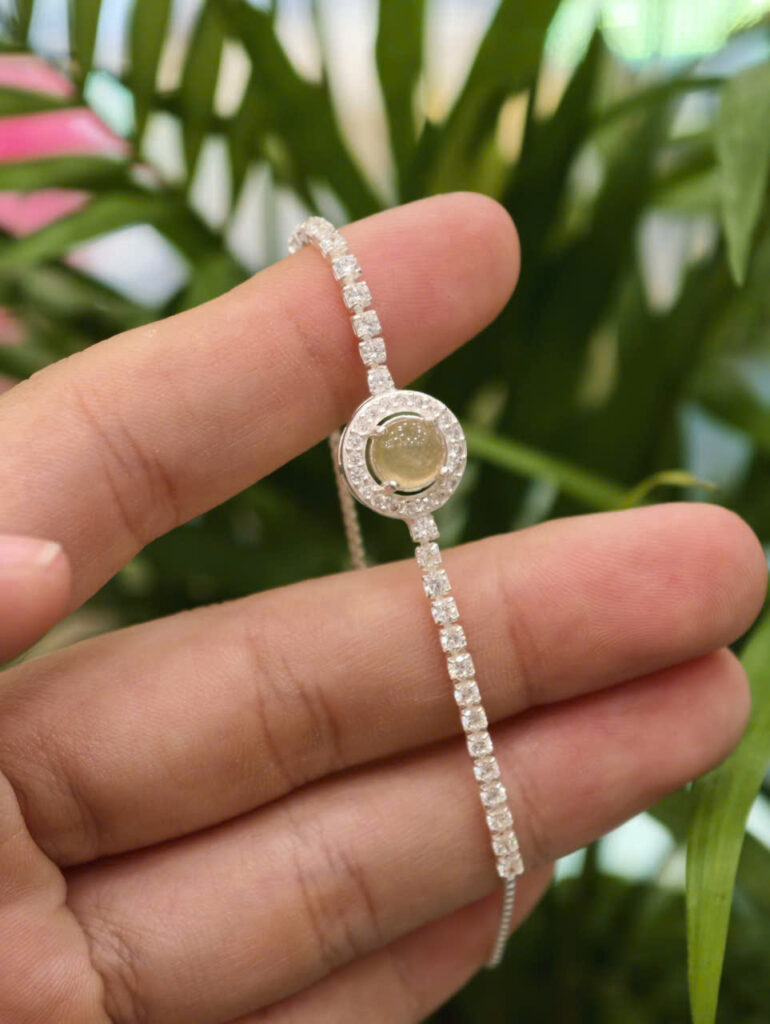 Lắc tay bạc tennis ngọc phỉ thuý -LP108