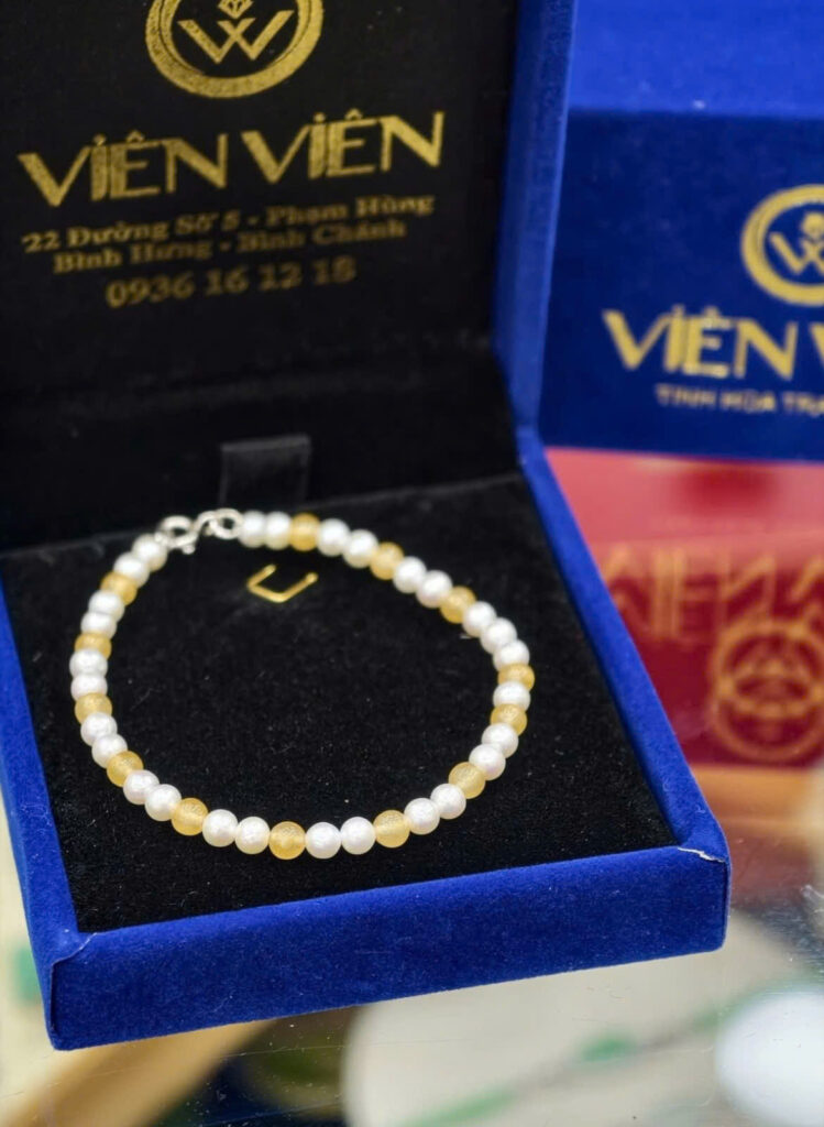 Lắc tay bạc ngọc trai và ngọc hoàng phỉ-LP117