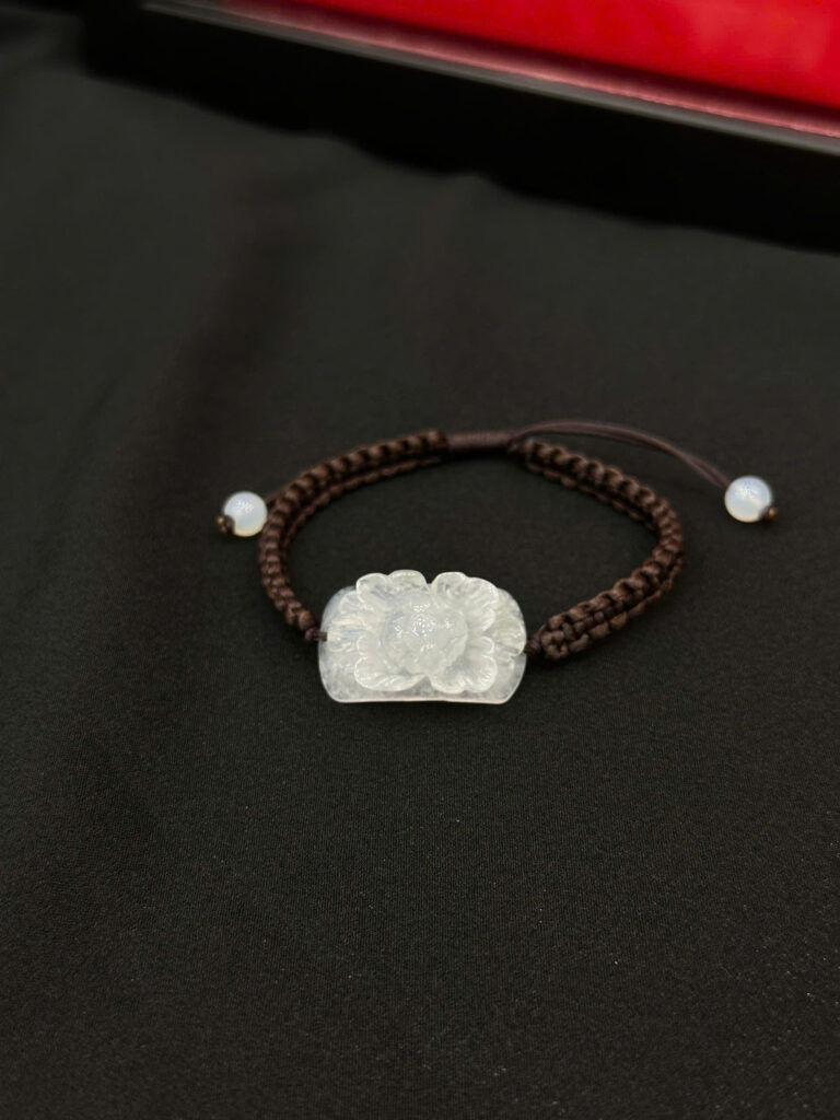 Lắc tay ngọc phỉ thuý hoa mẫu đơn-LP137