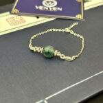 Lắc tay ngọc phỉ thuý hoa bay đai mắc xích-LP136