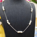 Dây chuyền bạc ngọc trai 5mm cách ngọc-D215