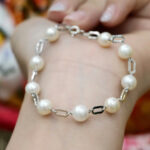 Lắc tay ngọc trai mắt xích cách ngọc tròn 8 li-L114